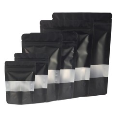 200 Matte Standup Zip Seal Bag in with Clear Window for Dried Foods Candy Sugar