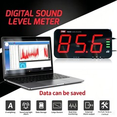 Sound Level Meter Decibel Meter 30-130dB Wall Mount Data Logging Alarm 13″ Large