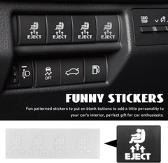 2PCS Eject Blank Car Button Stickers, Funny Seat Eject Vinyl Decal fo Color: M