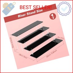 4 Tier Acrylic Display Risers, Black Perfume Organizer Stand, Large Cupcake Stan