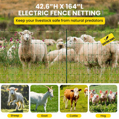 42.6″ High Electric Fence Netting Kit for Livestock & Poultry Protection