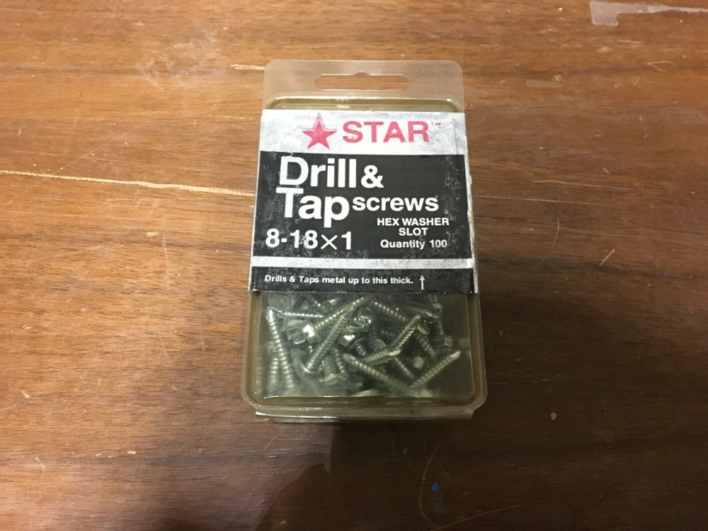 New 100 Count pack of 8-18 X 1” Drill & Tap Screws Hex Drive Sheet Metal Screws