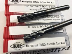 10pcs 1/4″ solid Carbide End Mills Tialn Coated 4 Flt center-cutting 1006-TN-14