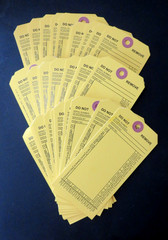 100-FIRE EXTINGUISHER 4-YEAR 2024-2027 INSPECTION Double Sided Tags 5 1/4 X 2 ½