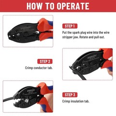 Premium Ratchet Spark Plug Wire Crimping Tool Kit with 24 Terminals & Boots
