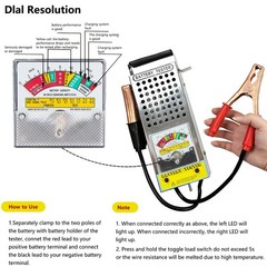 10-120A 6V 12V Automotive Battery Load Tester – Voltmeter Clamps, Alternator …