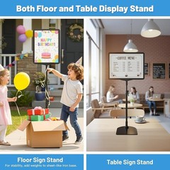Adjustable Double-Sided Sign Stand W/ Extended Metal Base Table Floor Display US