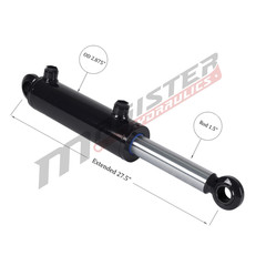 Hydraulic Cylinder Welded Double Acting 2.5″ Bore 10″ Stroke Swivel Ball/Eye