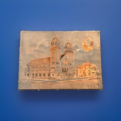 Vintage Copper Printing Plate Catholic Church Portrait Letterpress Block Joliet