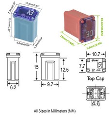 10PCS Micro Cartridge Fuses FMM M-Case Female Fuse For Car Truck SUV – 20A 30A