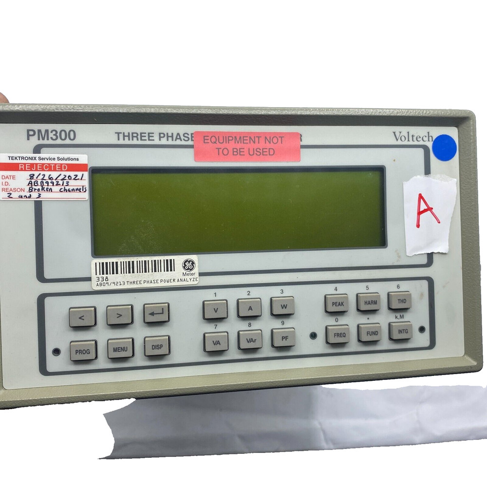 VOLTECH PM300 THREE PHASE POWER METER ANALYZER AB09/9213 100-120V / 220-240V 🎯