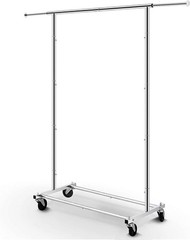 Versatile 65” Chrome Garment Rack – Durable Rolling Organizer for Any Room