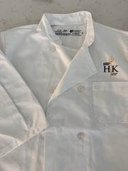 Chef Designs M-SS White Double Breasted Short Sleeve Polycotton Chef Coat