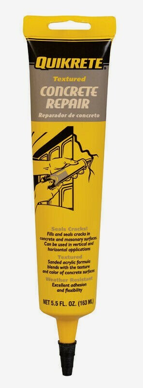 Quikrete Textured CONTRETE REPAIR 5.5 oz. Cement Gray Seals Fills Cracks 8620-13