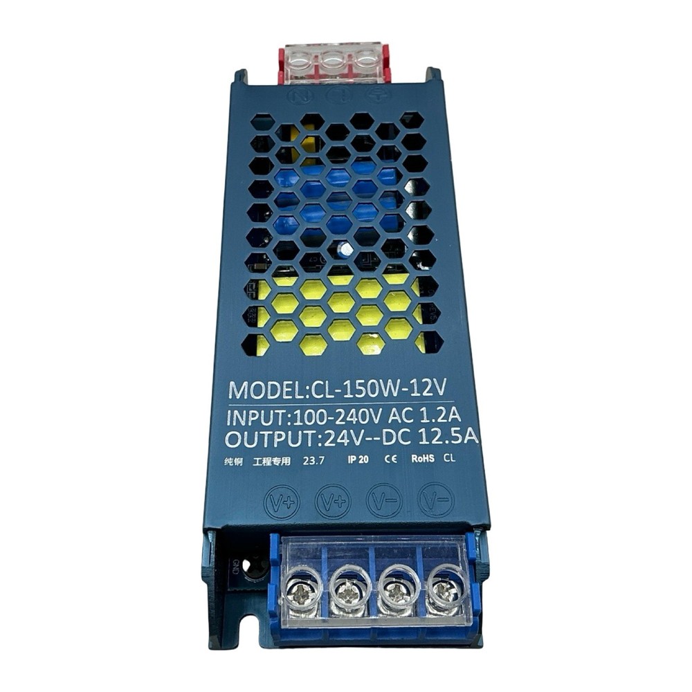 CL-150W-12V AC to DC Switching Power Supply 24V 12.5A LED Driver Blue IP20