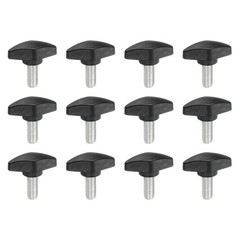 12 Pcs M8 x 20mm Tee Thumb Screws, 35mm Width Carbon Steel Tee Wing Knobs Screws