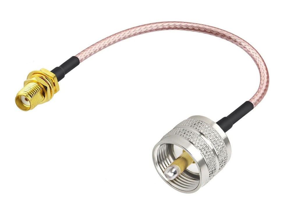 RF coaxial Coax Cable Assembly SMA Female to UHF PL-259 Male 6”