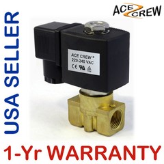 VITON 3/8 in 220V-240V AC Brass Solenoid Valve NPT Gas Water Air Normally Closed