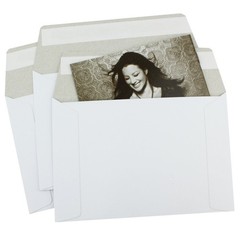 100 EcoSwift 6.5 X 4.5 Rigid Photo Mailers Stay Flats White Cardboard Self Seal
