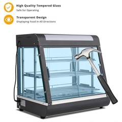 ROVSUN 3 Tiers 26″ Commercial Heat Food Pizza Warmer Display Show Case w/Bulb