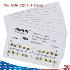 10 Packs Dental Orthodontic Metal Brackets Braces Mini Roth.022 Hooks 345