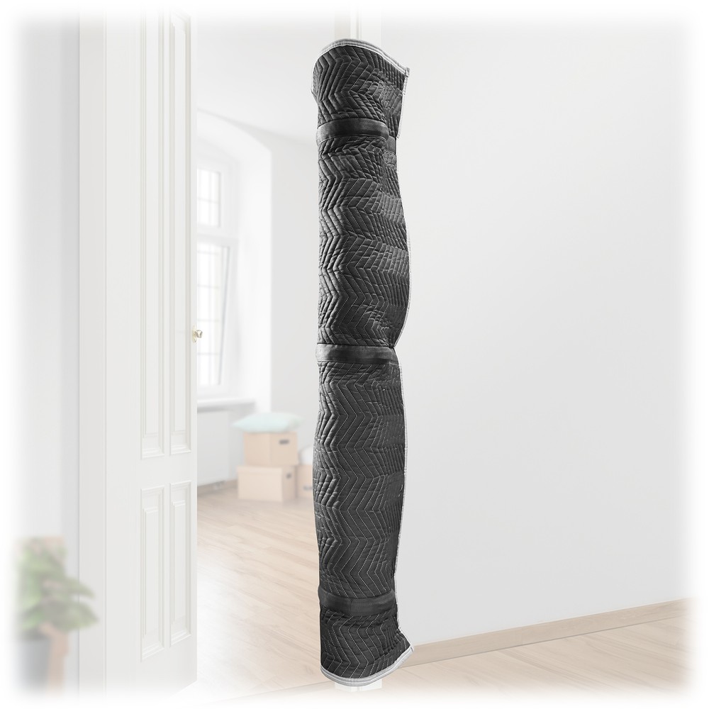 Door Jamb Protector Pad with 3 Sewn-in Steel Spring Clips, 72″ x 24″, Black
