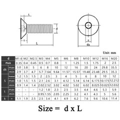 Allen Socket Countersunk Screws M3 M4 DIN 7991 Flat Head Bolts Grade 10.9 Steel