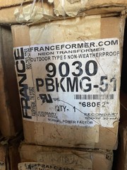 France 9030 PBKMG-51 Neon Transformer 120v to 9000V 9kV 30mA w/Electrode Housing