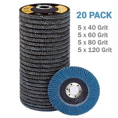 20PC 4.5″ 4-1/2×7/8″ Zirconia Flap Disc 40 60 80 120 Grit Sanding Grinder Wheels