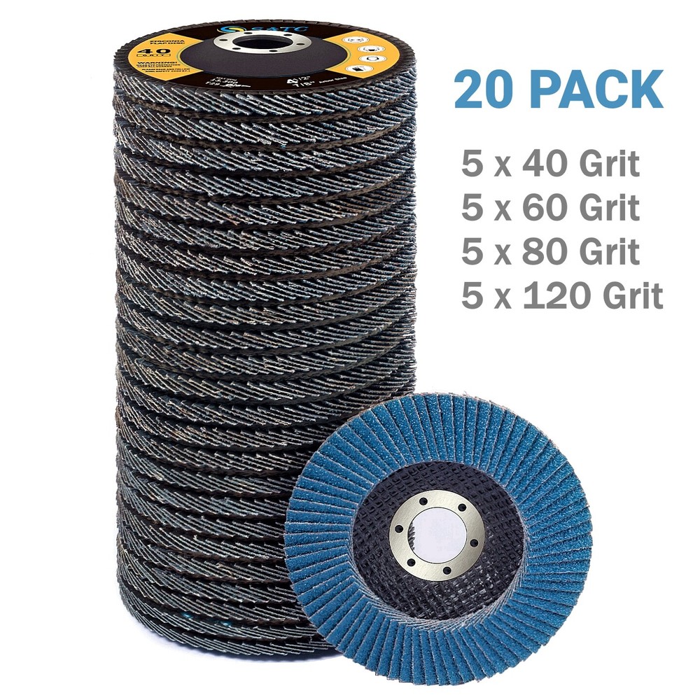 20x 4.5in T29 Flap Discs Zirconia Sanding Grinding Discs 40 60 80 120 Grit Wheel