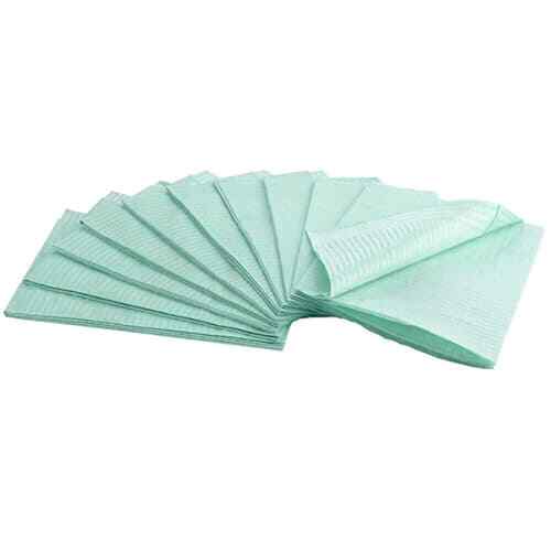 BriteDent 13″ x 18″ Patient Bibs Green 500/Cs.