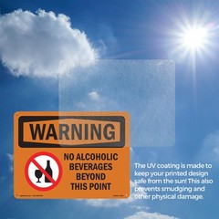 No Alcoholic Beverages Beyond This Point OSHA WARNING Sign, Decal 5 or 10 Pack