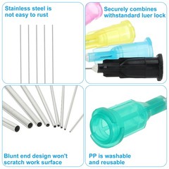 100 Pcs 1″ 14 G Blunt Tip Dispensing Needles Olive Green