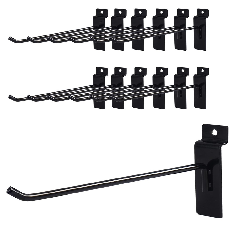 12 Pc Slatwall Hooks 4 Inch Slatwall Accessories Panel Display Hooks Metal Sl…