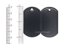 100 PIECES BLACK COLOR BLANK STAINLESS STEEL DOG TAG MILITARY SPEC