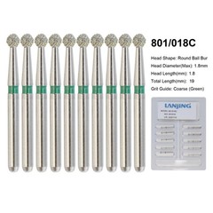 Dental Diamond Burs FG Crown Prep Round End Taper Football Black Red Green 856