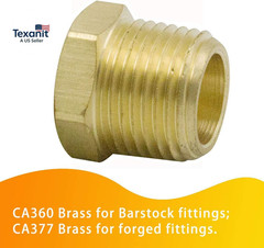 1/4″ NPT Male to 1/8″ NPT Female Brass Reducer Bushing Forged Hex Head Pipe Fitt