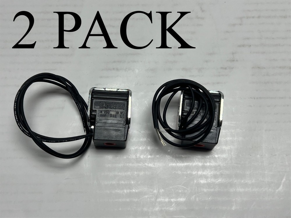 2 Pack Lot Parker Hydraulics 12 VDC 19W CCP 012 L Cartridge Valve Solenoid Coil