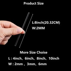 DaTpuik 50 Pcs 8 Inch Clear Acrylic Rods 2mm Diameter 8 Inch(Φ=2mm),