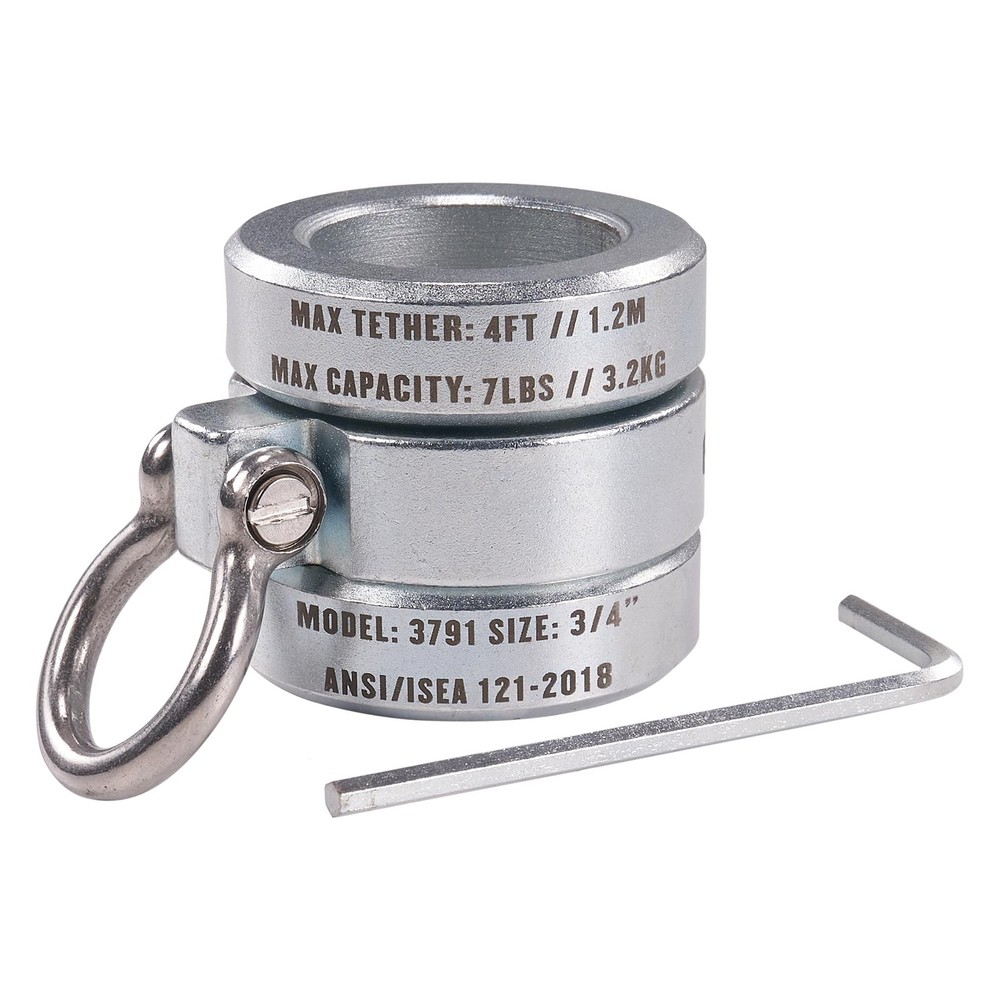 Ergodyne Squids 3791 Sleever Bar Lock Collar with Tethering .75 in, Silver