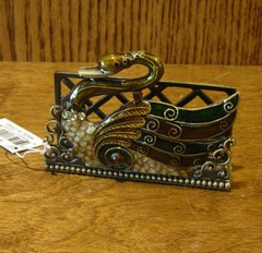 Welforth Pewter Business Card Holder #H263 SWAN, NEW/Box From Retail Store