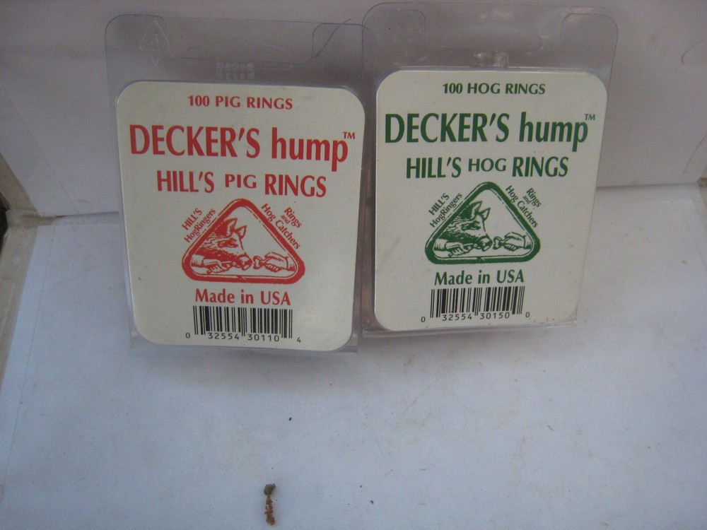 2 yes 2 Decker’s Hump Hill’s Hog & PIG Rings 100 Count each Made in USA