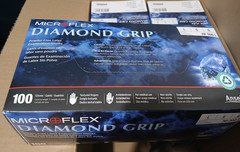 6 Microflex MF-300-L Ansell Diamond Grip Latex Gloves Large Textured 100 Count