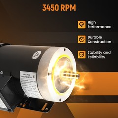 2HP Electric Motor Compressor Duty 56CFrame 3 Phase 5/8″ Shaft CW/CCW 3450 RPM