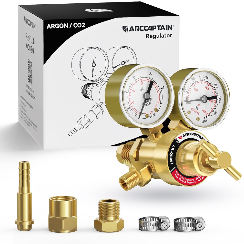 Argon CO2 Dual Regulator Gauge Flow Meter for Mig Tig Lincoln Welding Gas Welder