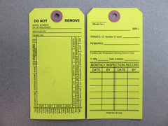 100-FIRE EXTINGUISHER 4-YEAR 2024-2027 INSPECTION Double Sided Tags 5 1/4 X 2 ½