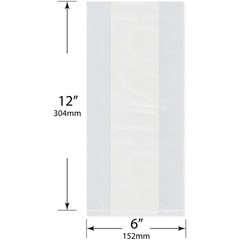 Plymor 6″ x 3″ x 12″, 1 Mil Gusseted Plastic Bags