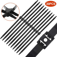 20 Pcs 10 X 0.5 Inch Zip Ties Double Sided Cable Ties Disposable Heavy Duty Zip