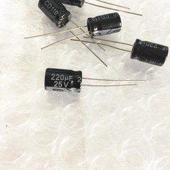 100pcs Aluminum Radial Electrolytic Capacitors 220uF 25V 220 UF 6*11