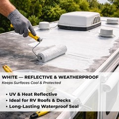 RV Roof Coating White Liquid Rubber Sealant Solar Reflective Waterproof RV Roof